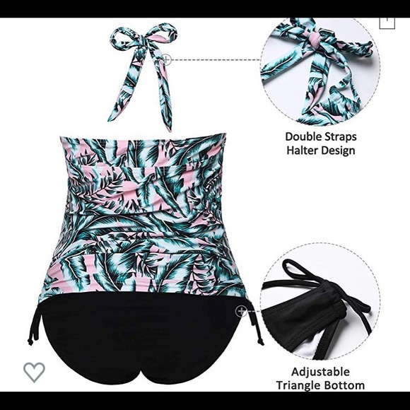 Halter Tankini Maternity Swimsuit - Picture 3 of 6